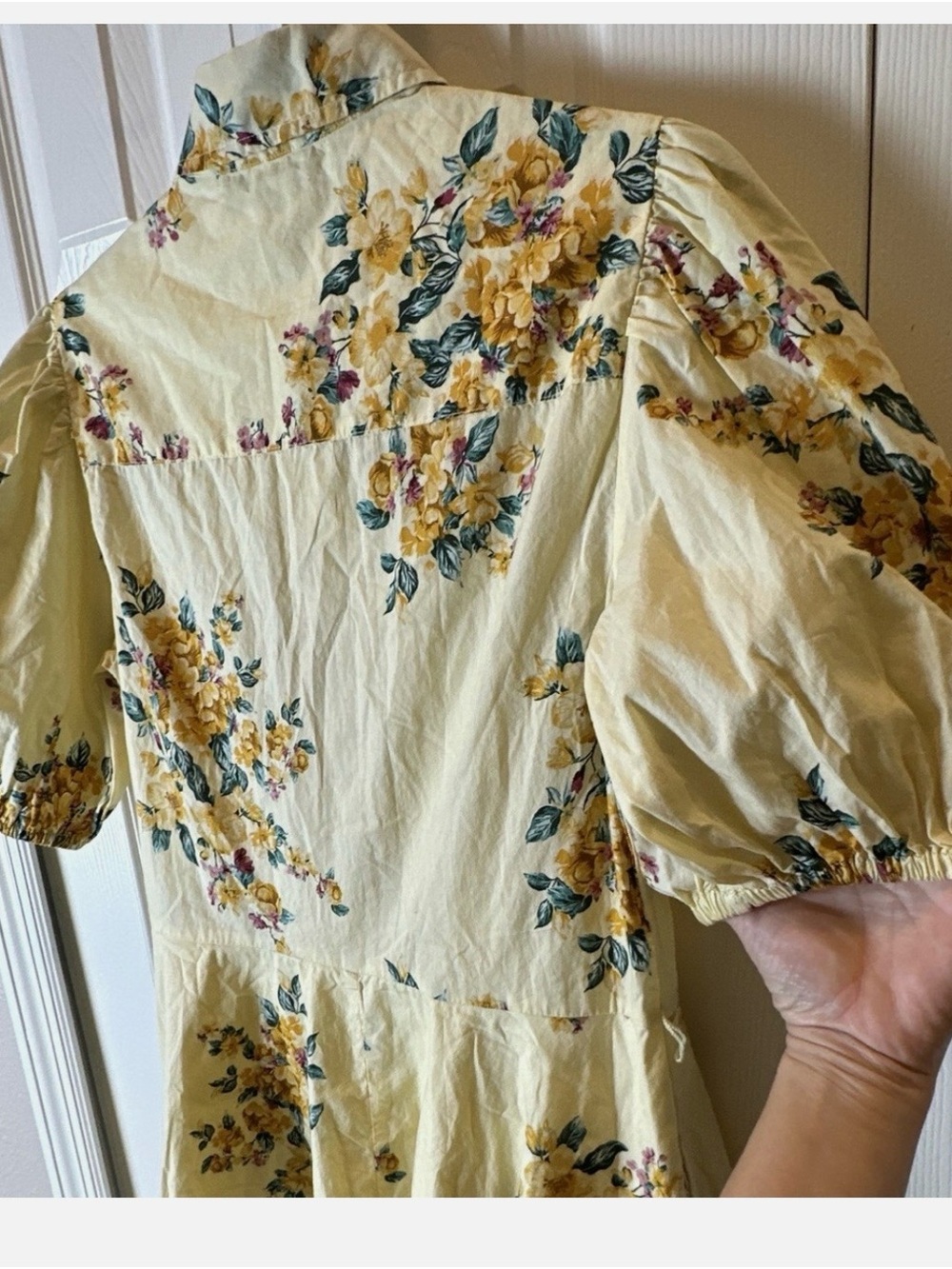 A new day Yellow Floral Button-Front Dress with belt - Picture 4 of 6
